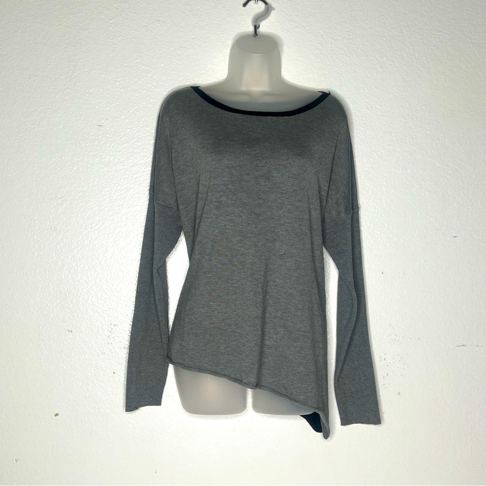 Nieman Marcus, Women, Sweater, Size XL, Black/gray, Asymmetric hemline